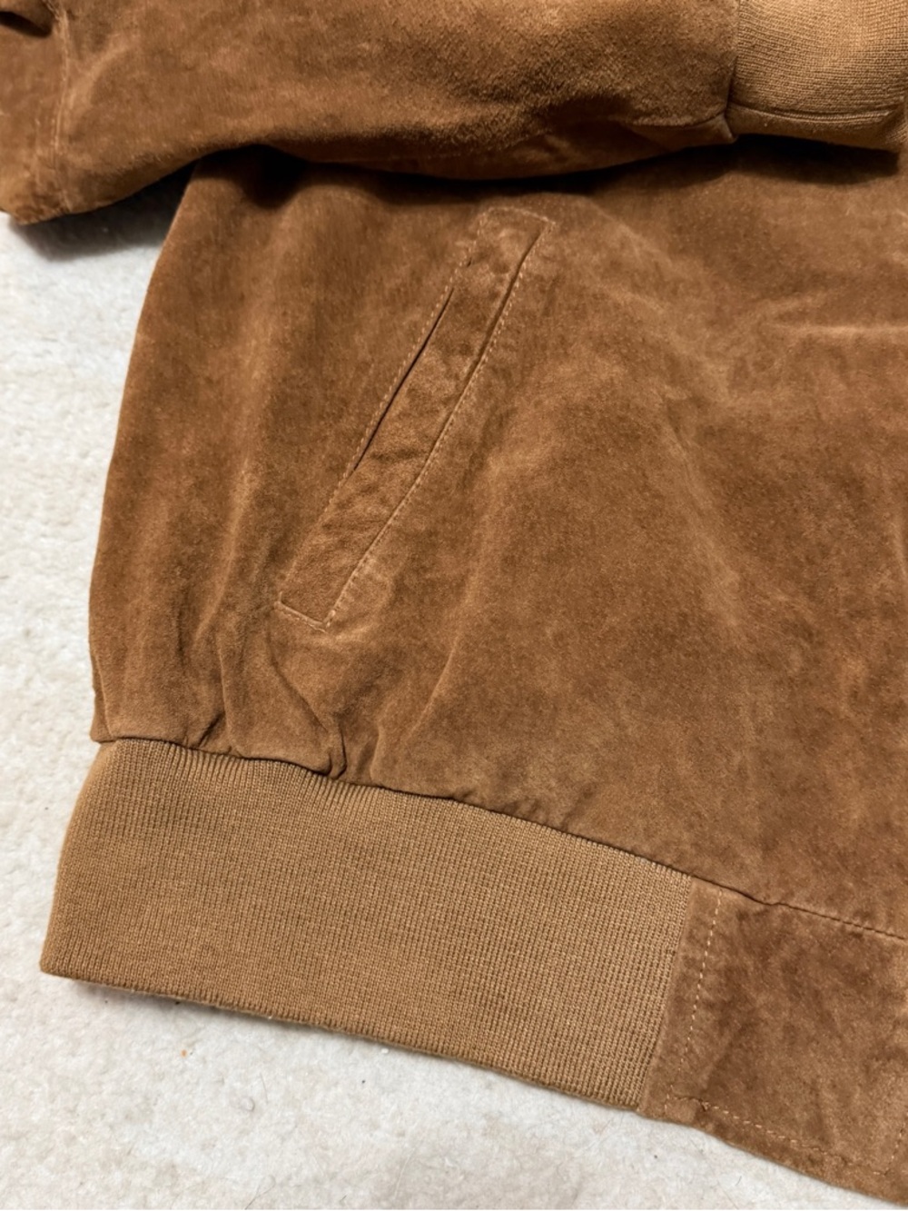 Flavor Pig Leather Brown Suede Bomber F19 Army Air Force Jacket Men's XL - Picture 2 of 9
